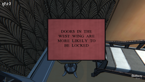 "Doors in the west wing are more likely to be locked"